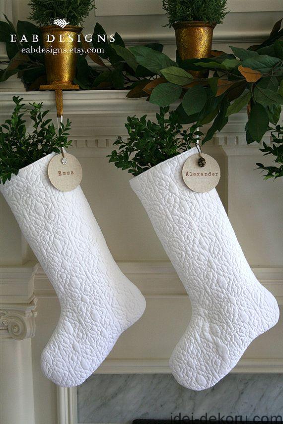 White Christmas Stocking