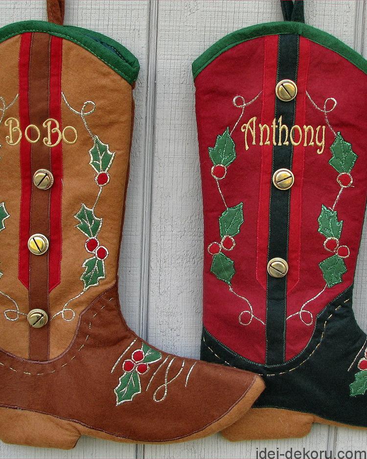 Cowboy Boot Christmas Stockings Design Ideas