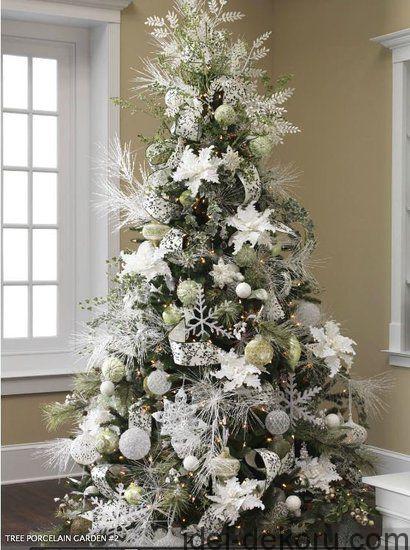 White Christmas Tree Decor ~ 20 Awesome #ChristmasTree Decorating Ideas & Inspirations - Style Estate -