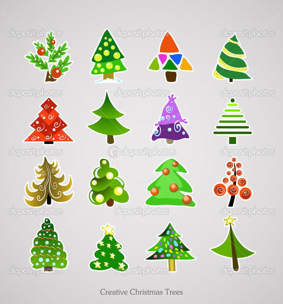 Christmas Tree Icon. Illustration Vector Xmas Set