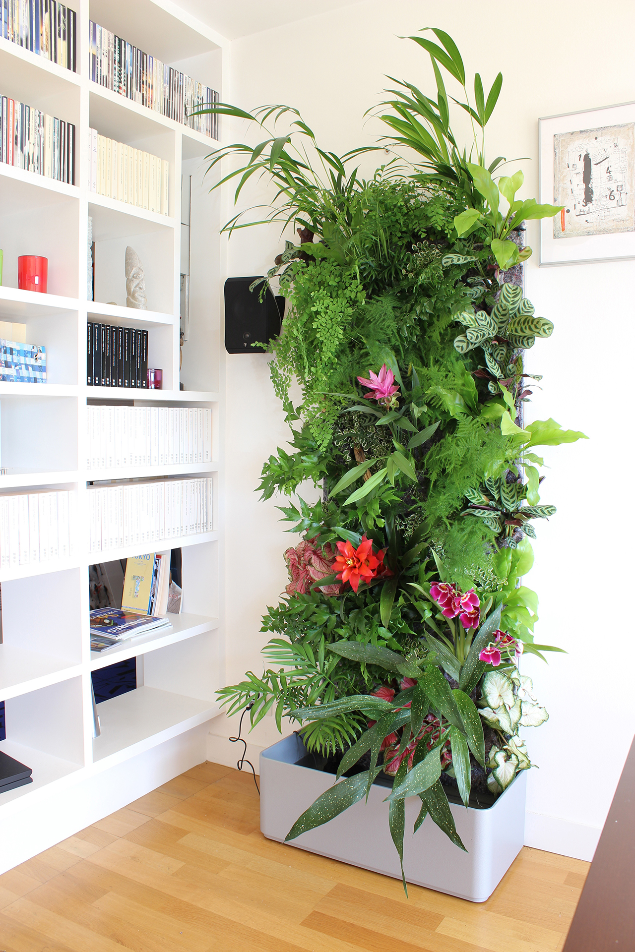 29-tropical-plants-create-a-wall-of-color-vertical-garden-idea-homebnc