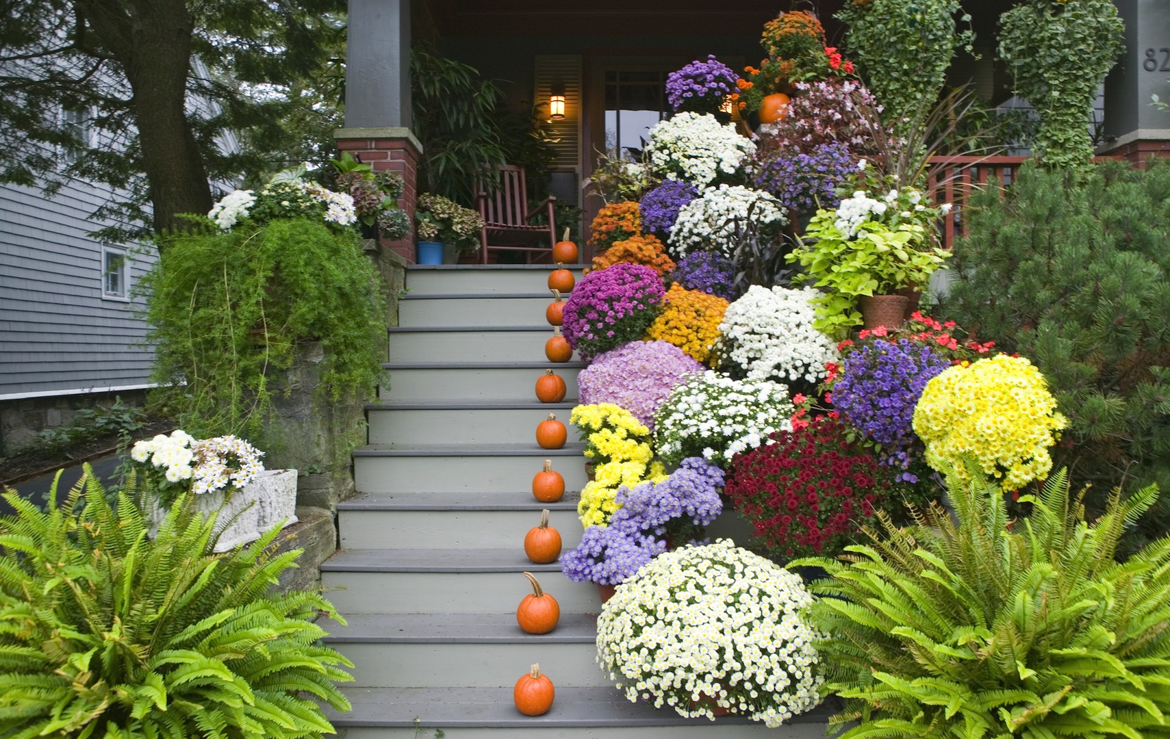 Outdoor-Stairs-Decoration-with-Flowers-Pot-11