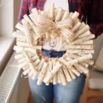 Stunning Upcycled Book Page Scroll Wreath